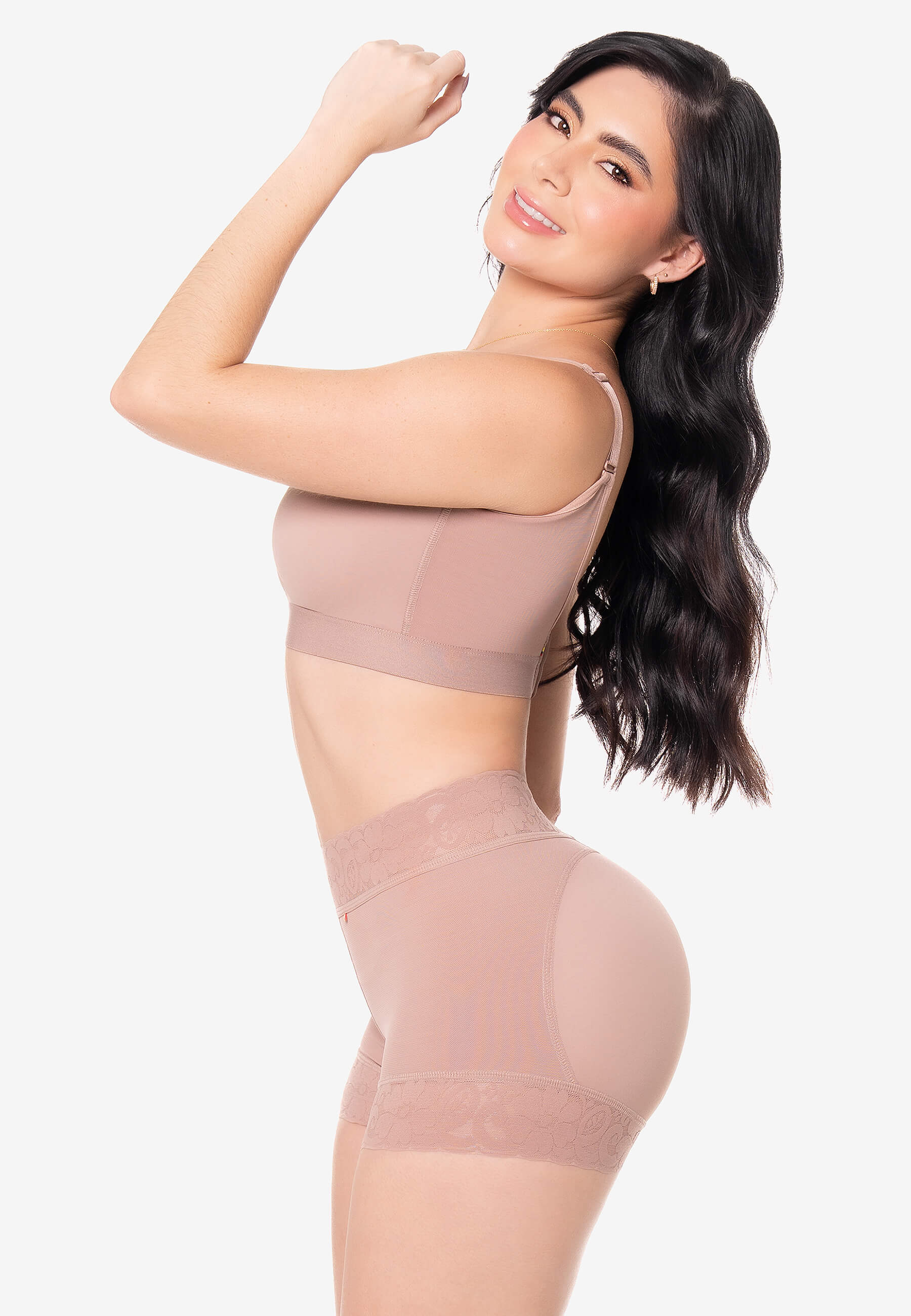 Curvia Short Alessia extracorto con realce Cocoa